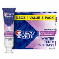 Crest 3D White Advanced Teeth Whitening Toothpaste, Radiant Mint Triple Pack Perspective: Main
