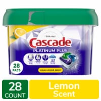 Cascade Platinum Plus ActionPacs Lemon Scent Dishwasher Detergent Pods Perspective: Main