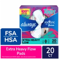 Always Radiant Teen Pads with FlexFoam Extra Heavy Absorbency Size 3 Unscented Perspective: Main