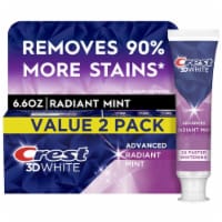 Crest 3D White Advanced Teeth Whitening Toothpaste, Radiant Mint Twin Pack Perspective: Main