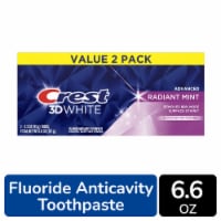 Crest 3D White Advanced Teeth Whitening Toothpaste, Radiant Mint Twin Pack Perspective: Main