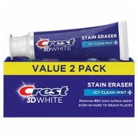 Crest 3D White Stain Eraser Teeth Whitening Toothpaste, Stain Eraser Icy Clean Mint Twin Pack Perspective: Main