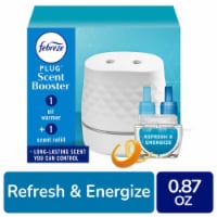 Febreze PLUG Scent Booster Refresh & Energize Starter Kit Oil Diffuser Air Freshener Plug In Device Perspective: Main