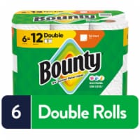 Bounty Paper Towels Full Sheet White, 6 Double Rolls, 50 Sheets Per Roll Perspective: Main