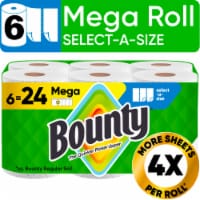 Bounty Paper Towels Select-A-Size White, 6 Mega Rolls, 164 Sheets Per Roll Perspective: Main