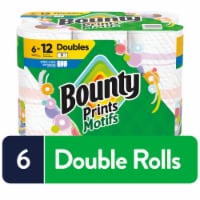 Bounty Paper Towels Select-A-Size Print, 6 Double Rolls, 82 Sheets Per Roll Perspective: Main