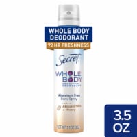 Secret Whole Body Deodorant Spray for Women, Almond Milk & Honey Scent, Aluminum Free Perspective: Main