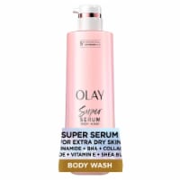 Olay Super Serum Body Wash for Extra Dry Skin, 18.5 fl oz, Serum Complex for Luminous Skin Perspective: Main