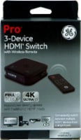 GE Pro 3-Device HDMI Switch with Wireless Remote - Black Perspective: Main