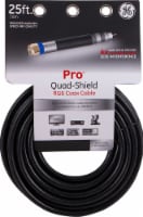GE Pro Quad-Shield RG6 Coax Cable - Black Perspective: Main