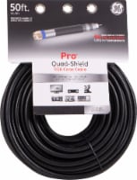 GE Pro Quad-Shield RG6 Coax Cable - Black Perspective: Main