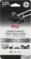GE Pro Digital Toslink Fiber Optic Cable with Mini Toslink Adapters - Clear Perspective: Main