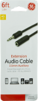GE 3.5mm Auxiliary Extension Audio Cable - Black