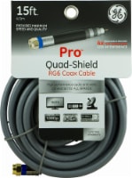 GE Pro Quad-Shield RG6 Coax Cable - Gray Perspective: Main