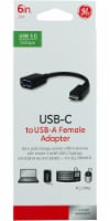 GE USB-C to USB-A Female Adapter - Black