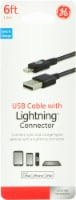 GE USB Cable with Lightning Connector - Black Perspective: Main
