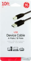 GE USB A Male and B Male Device Cable - Black