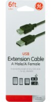 GE USB Extension Cable A Male and A Female - Black Perspective: Main