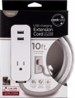 Cordinate 1-Outlet Surge Protector with 2 USB Ports 10 ft