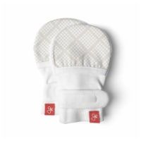 Goumikids Organic No Scratch Baby Infant Hand Mittens, 3-6M Diamond Dots Cream