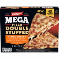 Banquet Mega Pizza Double Stuffed Three Cheese Frozen Pizza Slices Perspective: Main