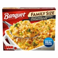 Banquet® Family Size Creamy Sauce with Broccoli and Chicken Over Rice Frozen Meal Perspective: Main
