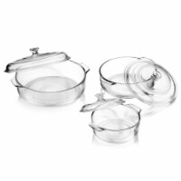 Libbey Baker's Basics Glass Casserole Baking Dish Set with Glass Covers