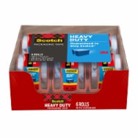 Scotch Heavy Duty Packaging Tape, 1.88 x 22.2 yd,1.5 Core,Clear,6 Rolls with Dispenser(142-6)
