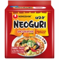 Nongshim Neoguri Spicy Seafood Flavor Udon Type Noodles Family Pack 4 Count