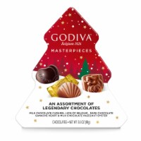 Godiva Chocolate Tree Shaped Holiday Candy Tin