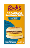 Rudi's Egg & Cheese Frittata with Sausage on Sourdough Breakfast Sandwiches Perspective: Main