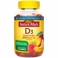 Nature Made Vitamin D3 Strawberry Peach & Mango Flavored Gummies 50mcg