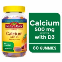 Nature Made® Cherry Orange & Strawberry Calcium with D3 Gummies 500mg Perspective: Main