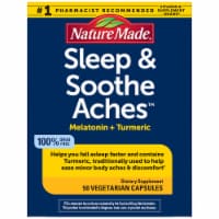 Nature Made® Sleep & Soothe Aches™ Melatonin + Tumeric Vegetarian Capsules Perspective: Main
