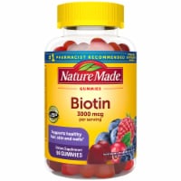Nature Made® Biotin Mixed Berry Cranberry & Blueberry Dietary Supplement Gummies 3000 mcg