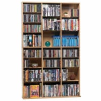 Atlantic Oskar 61  Large Triple Slim Multimedia & Bookcase in Maple