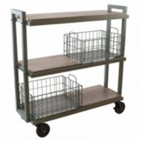 Atlantic Narrow Large Metal and Wire Cart System 3-Tier in Green