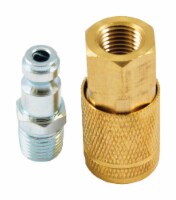 Forney Brass/Steel Air Coupler and Plug Set 1/4 in. 1/4 in. 2 pc. - Total Qty: 1; Each Pack