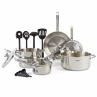 T-fal Cook & Strain Cookware Set Stainless Steel - Black Perspective: Main