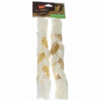 Hartz Combo Rawhide & Pig Skin Braid Twist for Large Dogs, 10 Inch, 2 Ct