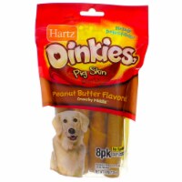 Hartz Oinkies Pig Skin Twists for Dogs, Peanut Butter, 8 Ct
