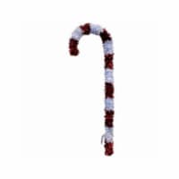 F C Young 266043 Jumbo Candy Cane with Red & Opal Crystal Cut Tinsel & Stake, Pack of 18