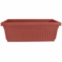 HC Companies 24 Inch Fluted Plastic Venetian Garden Flower Window Box, Clay
