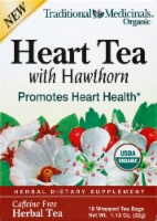 Traditional Medicinals Hawthorn With Hibiscus Herbal Tea Bags 16 Count