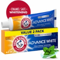 ARM & HAMMER Advance White Toothpaste Twin Pack Clean Mint Anticavity Fluoride Whitening Perspective: Main