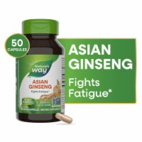 Nature's Way Asian Ginseng Fights Fatigue Capsules 1120mg Per 2 Capsule Serving Perspective: Main