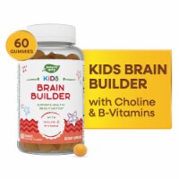 Nature’s Way Kids Brain Builder Supports Healthy Brain Function Lemonade Flavored Vegetarian Gummies Perspective: Main