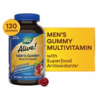 Nature's Way Alive! Men's Multivitamin B Vitamins And Vitamins D3 C E Zinc Fruit Flavored Gummies Perspective: Main