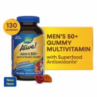 Nature’s Way Alive! Men’s 50+ Multivitamin Superfood Antioxidants B Vitamins Fruit Flavored Gummies Perspective: Main