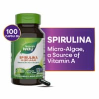 Nature's Way Spirulina Micro-Algae with Vitamin A Capsules 760 mg Per 2 Capsule Serving Perspective: Main